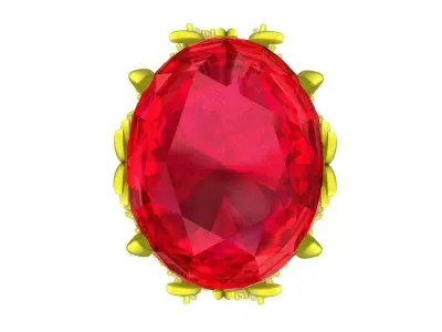 A7604 Luxury Oval Diamond Art Women Ring 3D print model