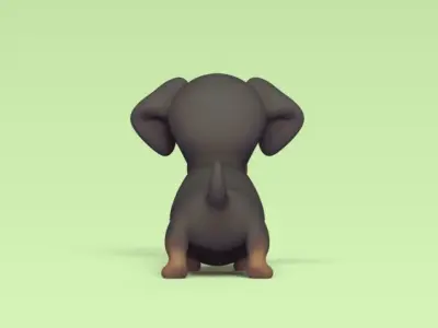 Cute Dachshund 3D print model