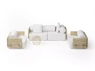 Modern Luxury Set   Sofa Beds 3D model