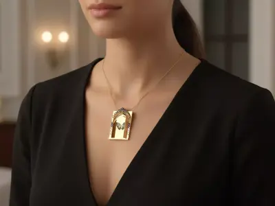 The Azure Butterfly Portal Necklace jewellery - for Her 3D print model