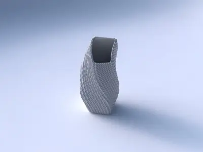 Vase twisted bent quadratic with bent extruded pattern 3D print model