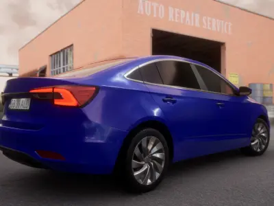 Sedan Car Low-poly 3D model