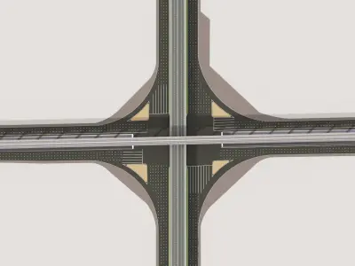 Multi level Road Interchange 3D model