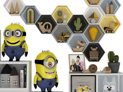 toys and furniture set  Low-poly 3D model