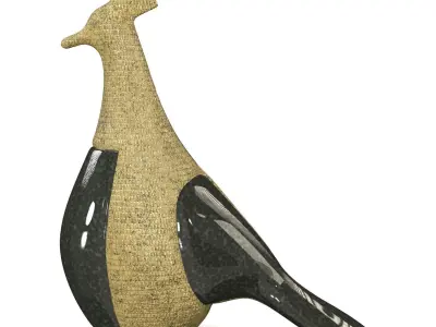 Marioni Pop Tall Peacock Ceramic Sculpture  PBR 3D model