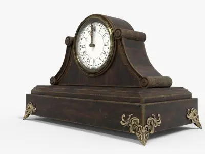 Mantel clock Low-poly 3D model