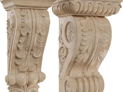 Ornate Decorative Corbel Collection  Low-poly 3D model