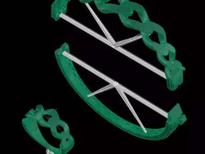 Gold Chain-Style Bracelet  HighQuality  3D print model