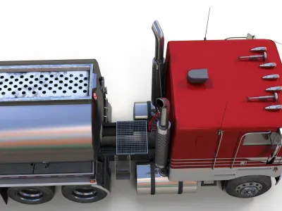 Peterbilt 362 tanker trailer Low-poly 3D model
