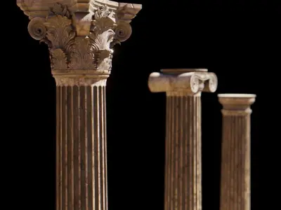Classical order column pack 3D model