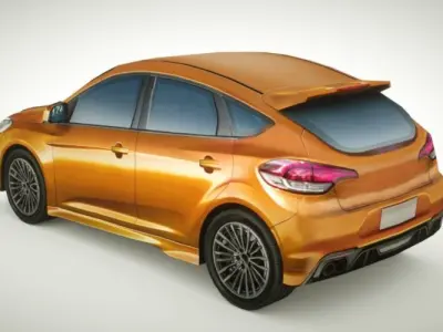 Generic Small City car v4 Low-poly 3D model