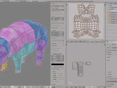 Hippo polygonal hippopotamus Low-poly 3D model