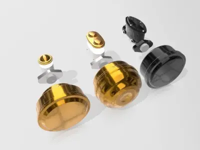 Set of 3 brake boosters with interchangeable master cylinders  3D print model
