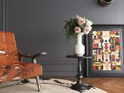 Cozy Reading Corner 3D Scene 3D model