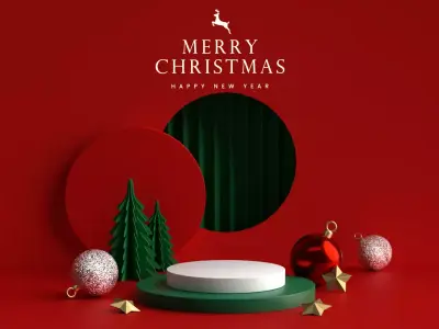 Christmas product mockups Low-poly 3D model