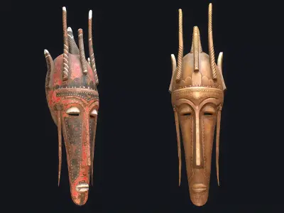 African mask 8 Low-poly 3D model
