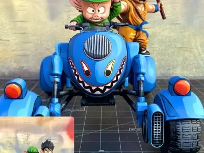 Oolong  Goku Car - STL File For 3DPrinting 3D print model