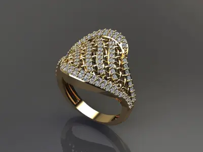 STL 3DM Women Ring Womens Ring Diamonds With Stone Model 3D print model