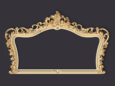 mirror gold ornate frame 3D model