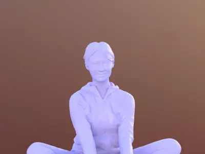 Francine 10350 - Sitting Sport Woman Low-poly 3D model