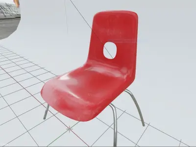 Plastic Chair for Game Engines PBR Low-poly 3D model