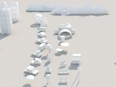 Paper Model Assortment - low polygon style Low-poly 3D model