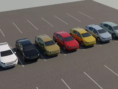 R3DP Low-Poly PBR American Cars - Chevy Volt EV Low-poly 3D model