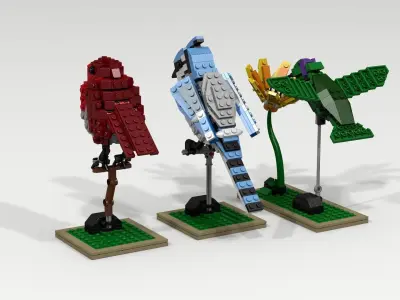 Lego bird pack 3D model