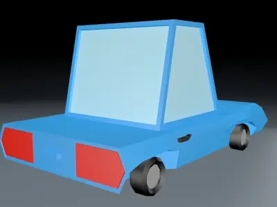Cartoon Car-Low Poly Free low-poly 3D model