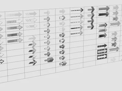 Collection of arrow Low-poly 3D model