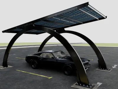 ARCHED TYPE MODERN CARPORT TYPE-3 3D model