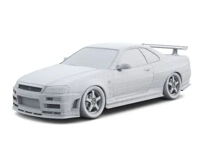 Nissan Gtr R34 Low-poly 3D model
