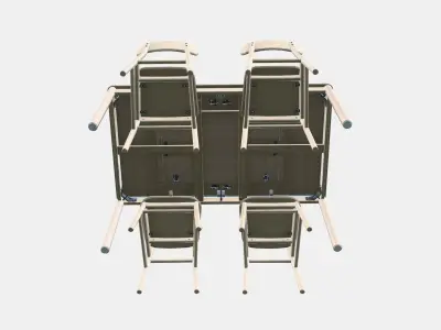 RONNINGE  RONNINGE Table and 4 chairs Low-poly 3D model