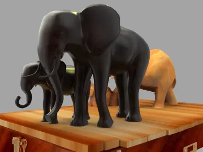 Chinese display stand with elephants   3D model