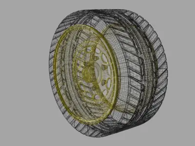OFFROAD CAR RIM Low-poly 3D model