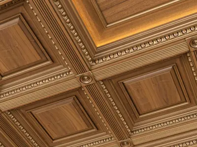 Classical coffered ceiling Set 3D model