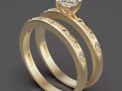 Lux ring silver gold sterling printable jewelry 3D model 3D print model 7