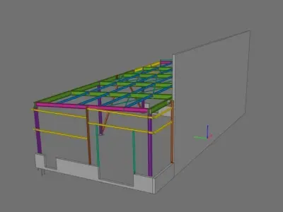 Steel Canopy Structure OBJ and IFC 3D Model 3D model