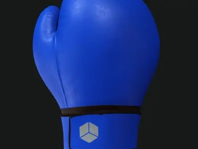 Boxing Glove-Blue Low-poly 3D model