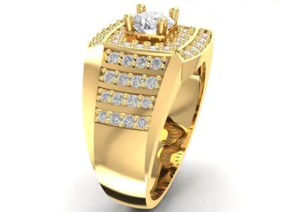 Luxury Pave Diamond Men Ring 614 3D print model