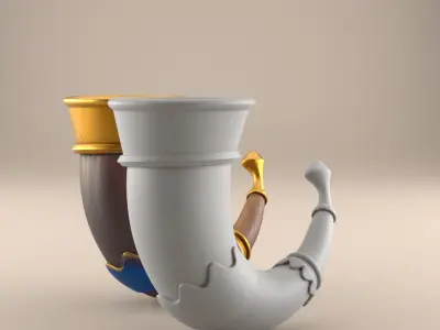 Viking Drinking Horn 3D STL Model Decor 3D print model