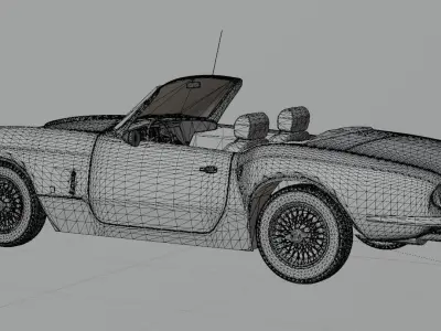 SpitFire 3D Rigged Car Full Auto Rig Fully customizable 3D model