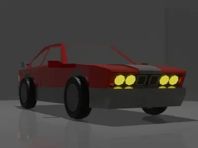 Low Poly Sport Car Low-poly 3D model purchase