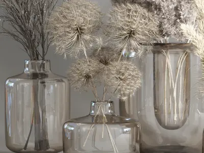 Dry Bouquet Collection 05 Dried autumn plants and flowers 3D model