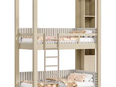 Bunk bed for kids 6 3D model