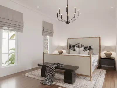 Luxury Four-Bedroom Interior High-End Furniture from Real Stores 3D model