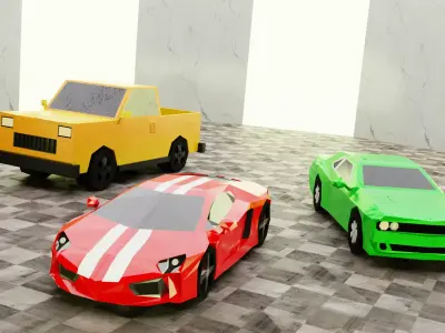 Low poly cars sports car 3D Model Pack