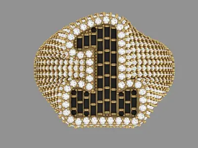 Letter Number 1  Ring 3D print model