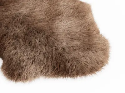 Soft Plush Faux Sheepskin Rug 3D model
