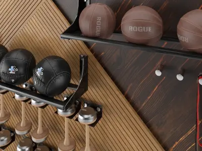 Home Gym Yoga Fitness Decoration Set 049 Dark  3D model